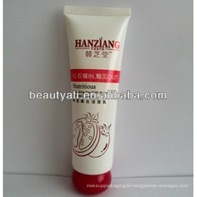 Plastic cosmetic packaging tube with special cap